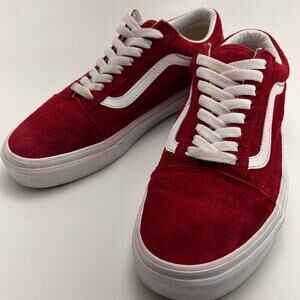 Vans Old Skool Red Suede Sneaker, Men's Size 6.5, Women's Size 8